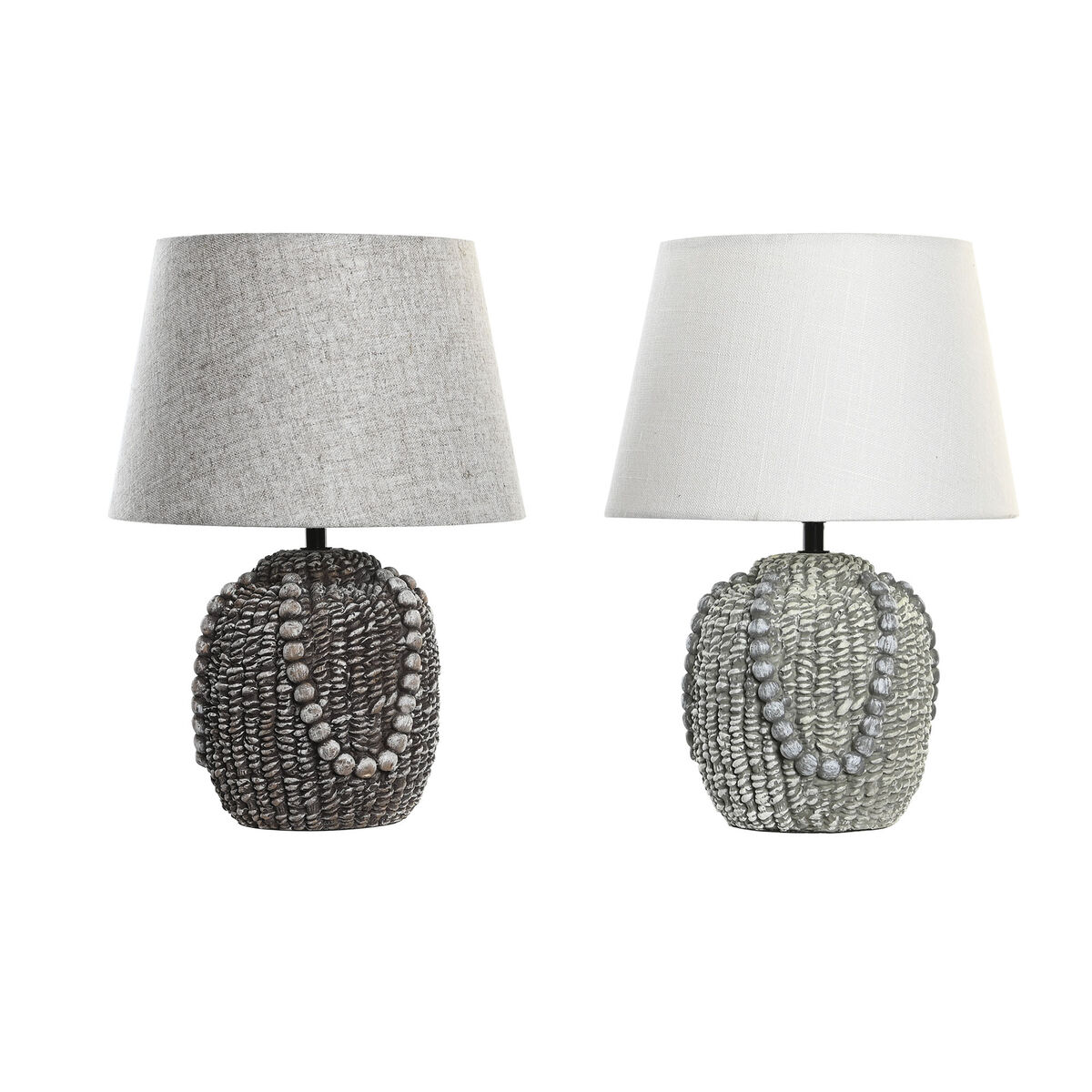 Lámpara de mesa DKD Home Decor Negro Tela Poliéster Verde Gres 220 V 50 W (24 x 24 x 34 cm) (2 Unidades)