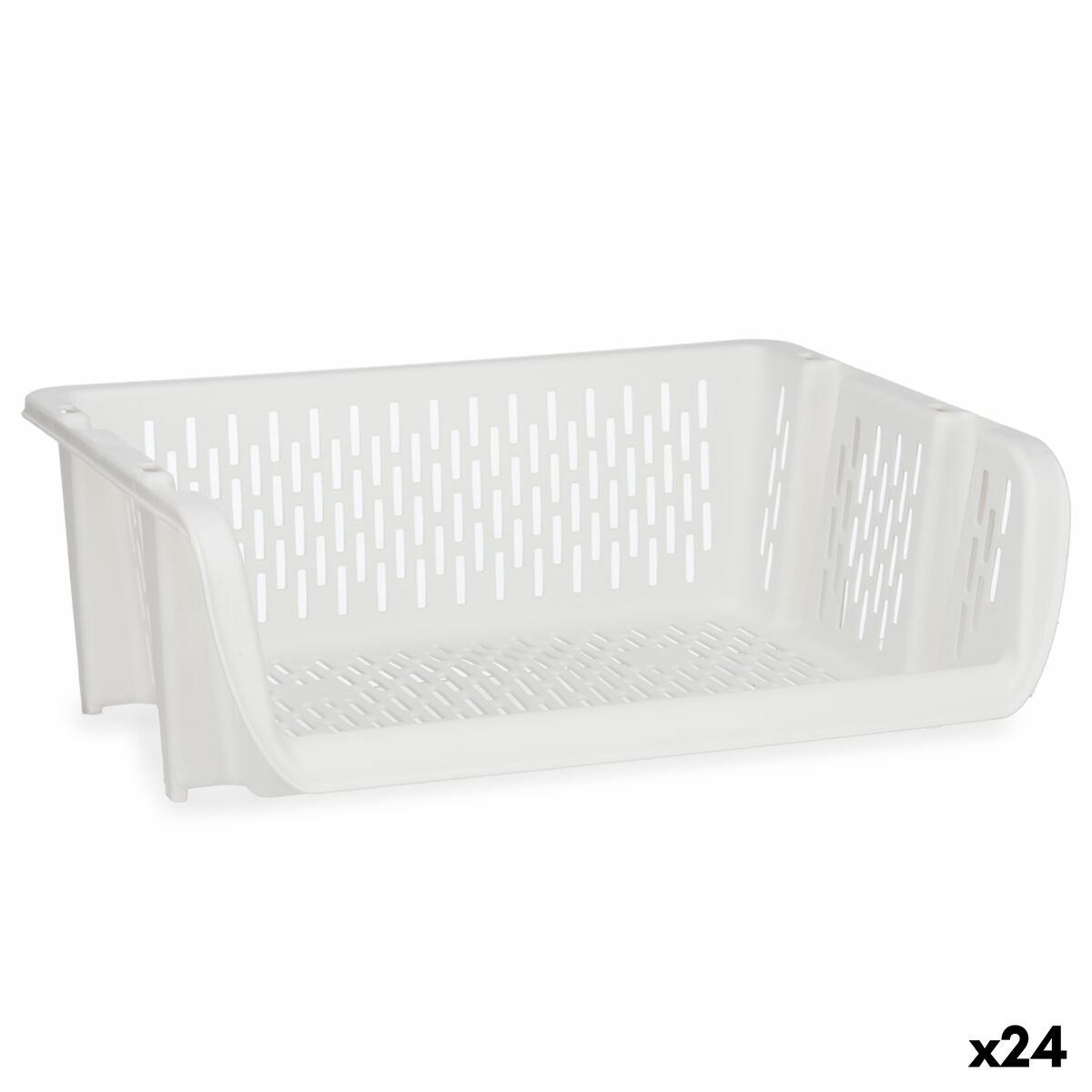 Cesta para verduras Kinvara Blanco Polipropileno 30 x 13,5 x 38,7 cm (24 Unidades)