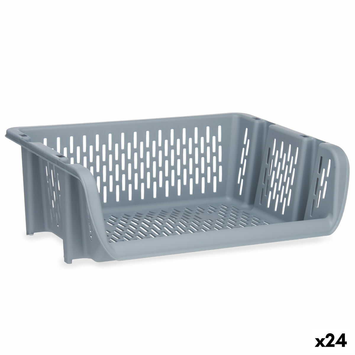 Cesta para verduras Kinvara Gris Polipropileno 30 x 13,5 x 38,7 cm (24 Unidades)