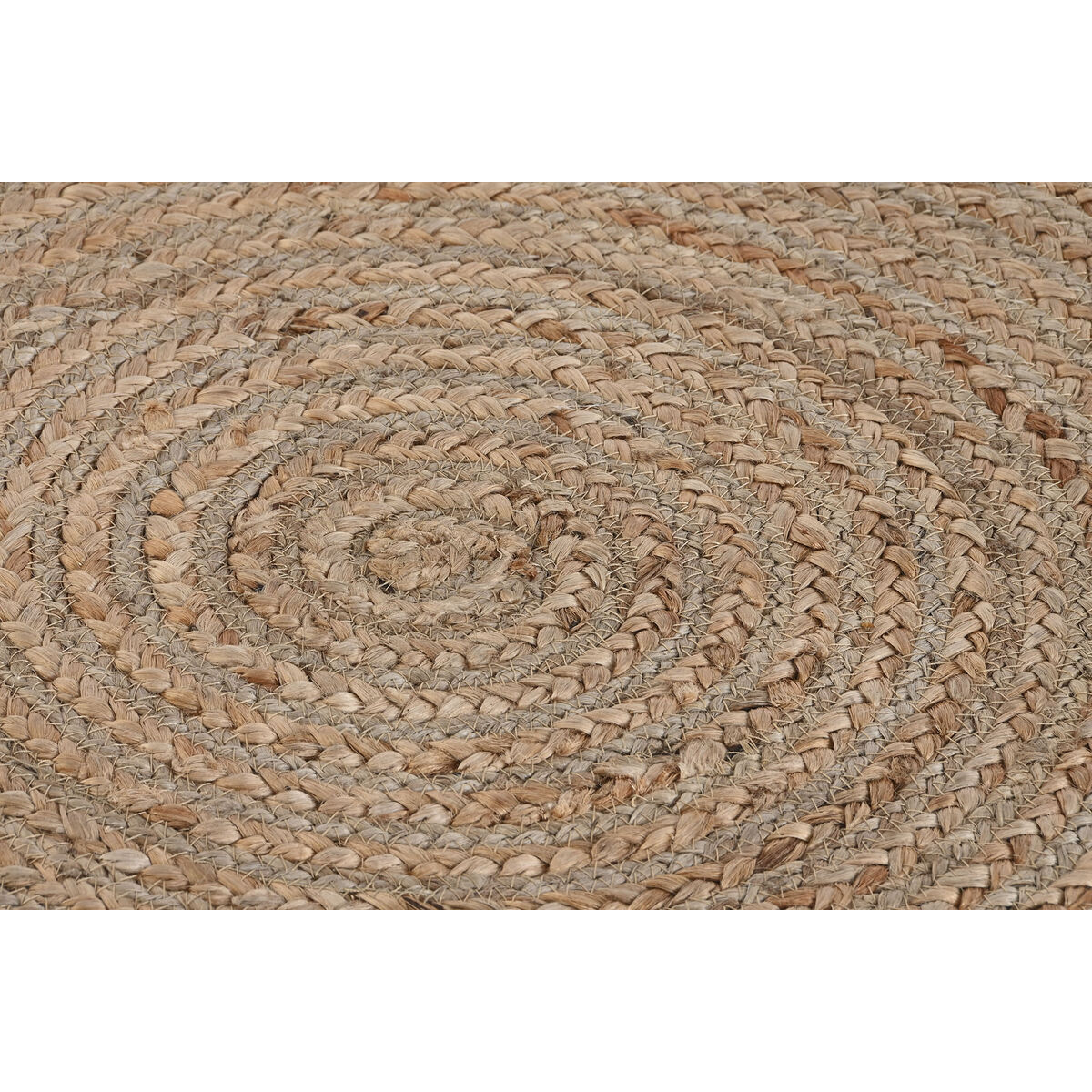 Alfombra DKD Home Decor 200 x 200 x 1 cm Scandi Natural Poliéster Algodón Verde Marrón claro Jute