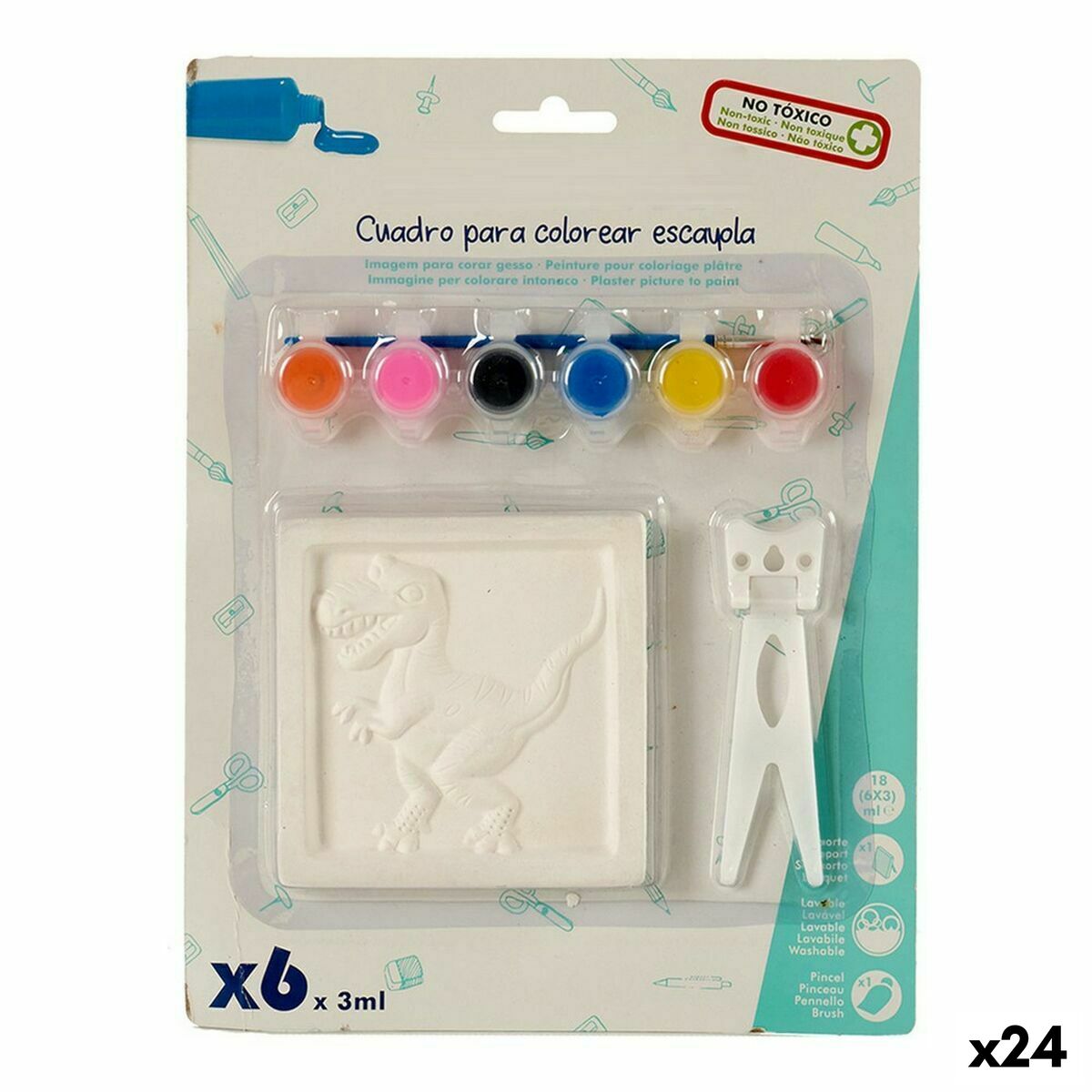Juego Pinta y Colorea Pincello 2 x 29 x 22 cm Cuadro (24 Unidades)