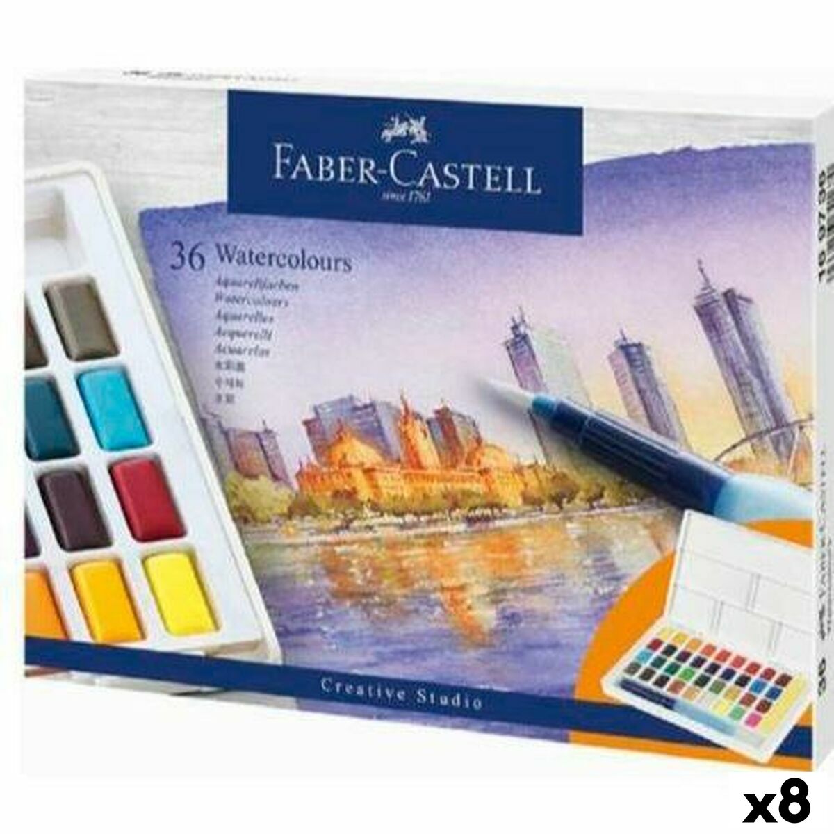 Set de Pinturas Acuarela Faber-Castell Creative Studio (8 Unidades)