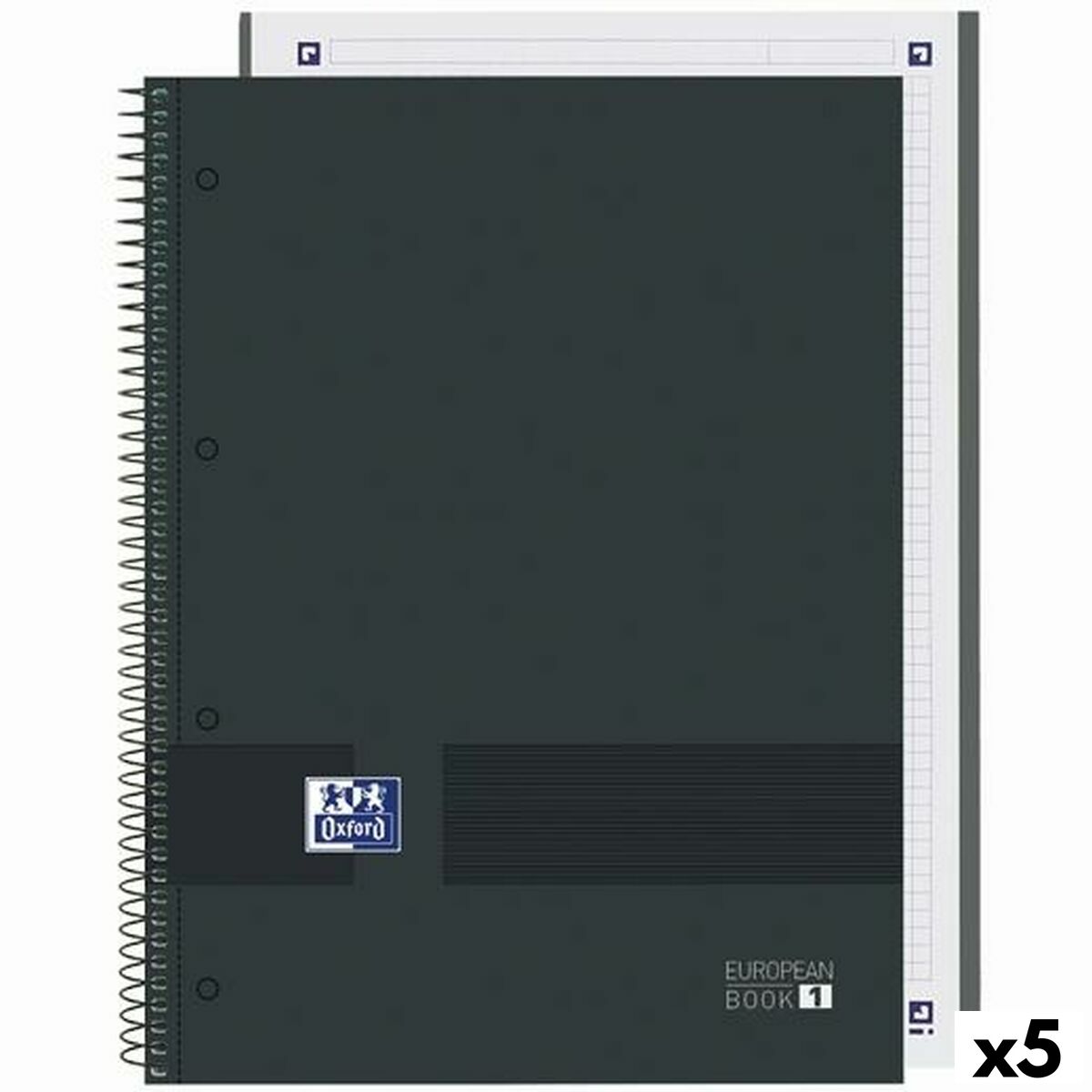 Cuaderno Oxford European Book Write&Erase Negro A4 80 Hojas (5 Unidades)