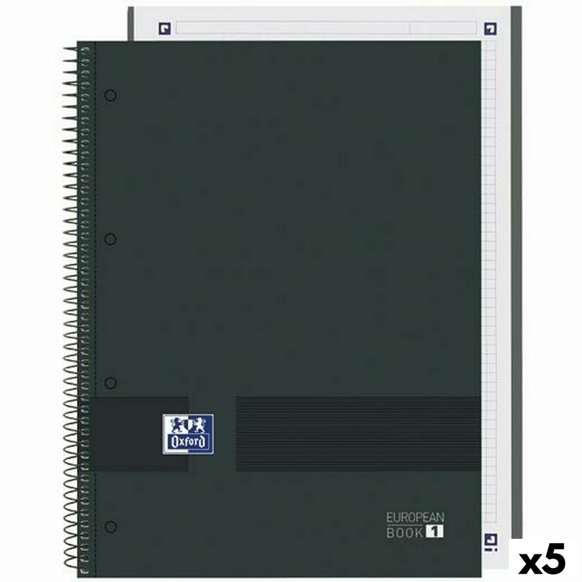 Cuaderno Oxford European Book Write&Erase Negro A4 80 Hojas (5 Unidades)