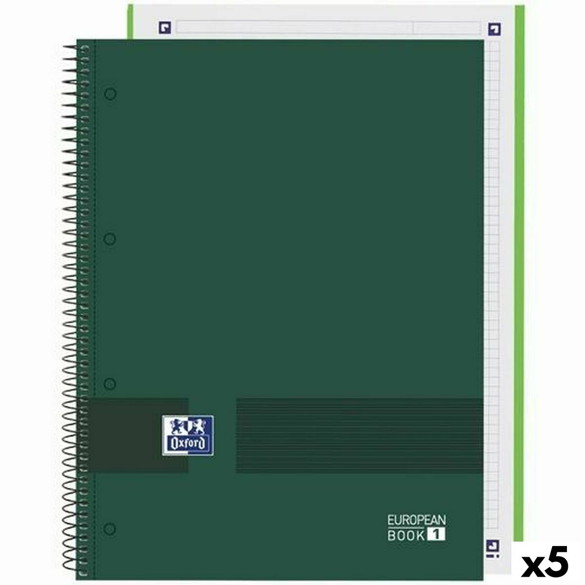 Cuaderno Oxford European Book Write&Erase Verde militar A4 80 Hojas (5 Unidades)