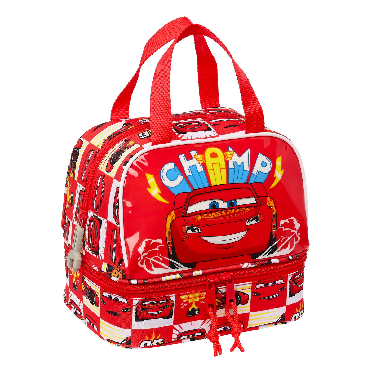 Portameriendas Cars Let's race Blanco Rojo 20 x 20 x 15 cm