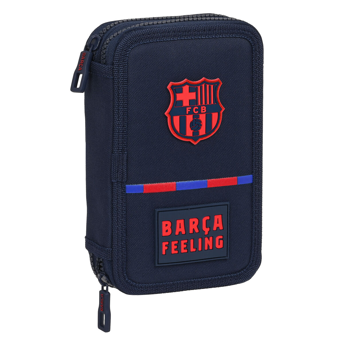 Estuche Escolar con Accesorios F.C. Barcelona Azul marino 12.5 x 19.5 x 4 cm (28 piezas)