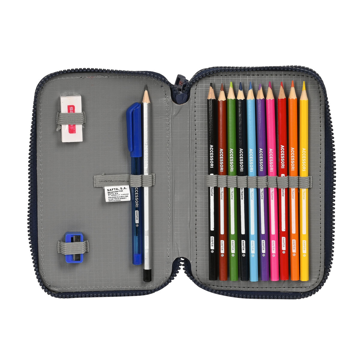 Estuche Escolar con Accesorios F.C. Barcelona Azul marino 12.5 x 19.5 x 4 cm (28 piezas)