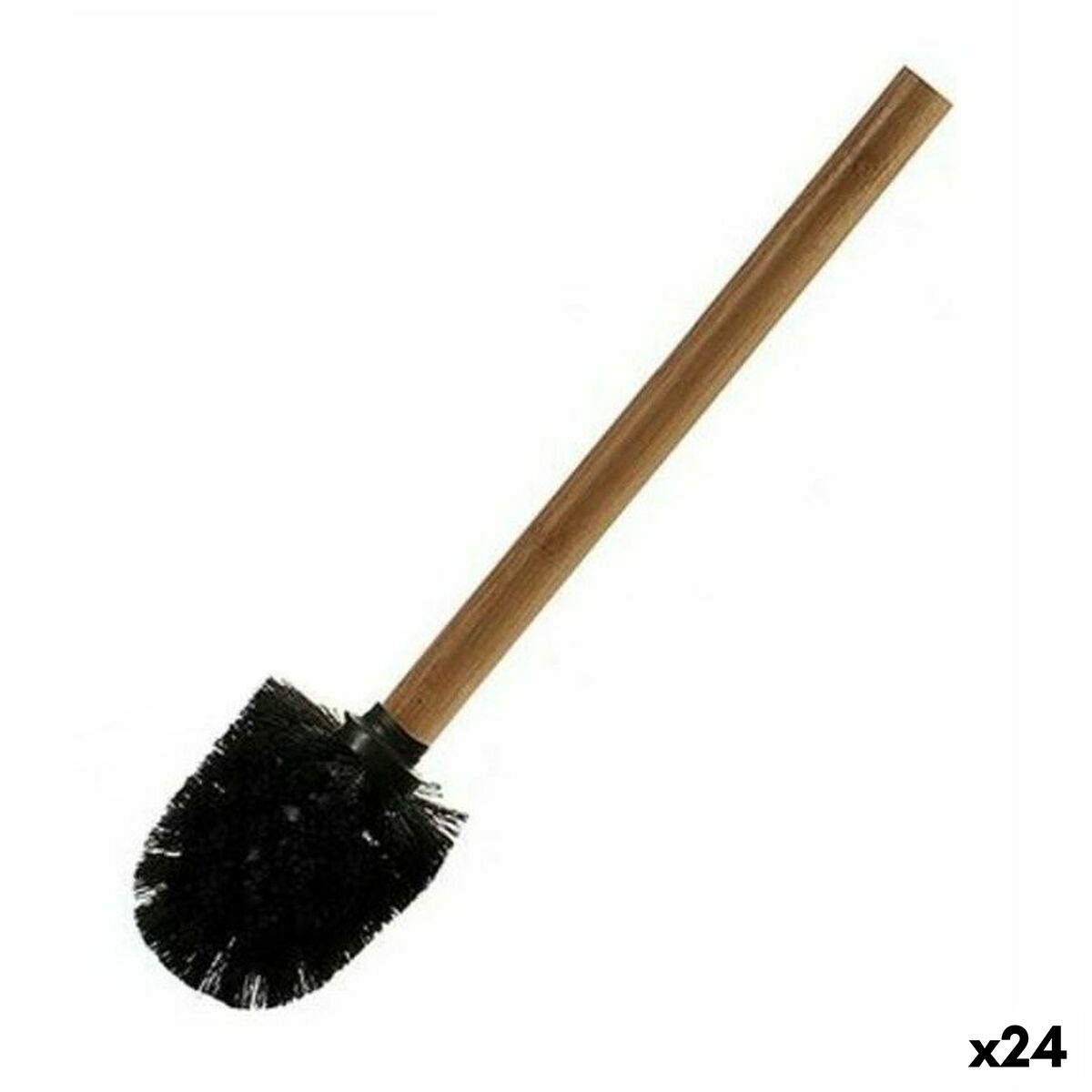 Escobilla para el Baño Berilo Marrón Negro Bambú 8 x 35,5 x 8 cm (24 Unidades)