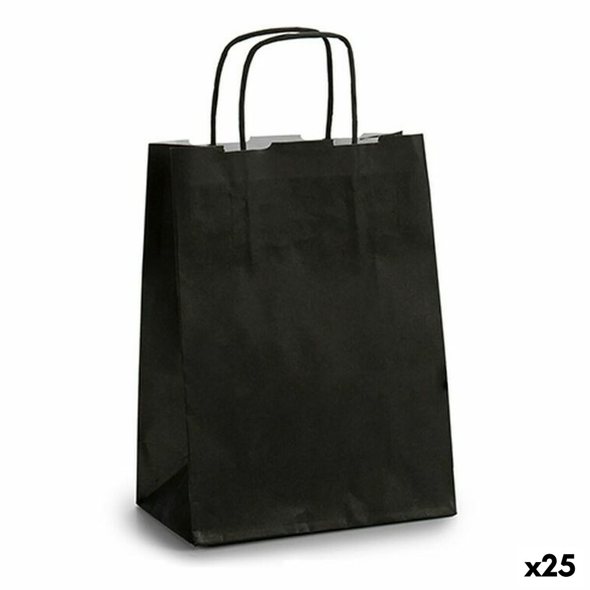 Bolsa de Papel Pincello Negro 18 x 8 x 31 cm 18 x 30 x 0,2 cm (25 Unidades)