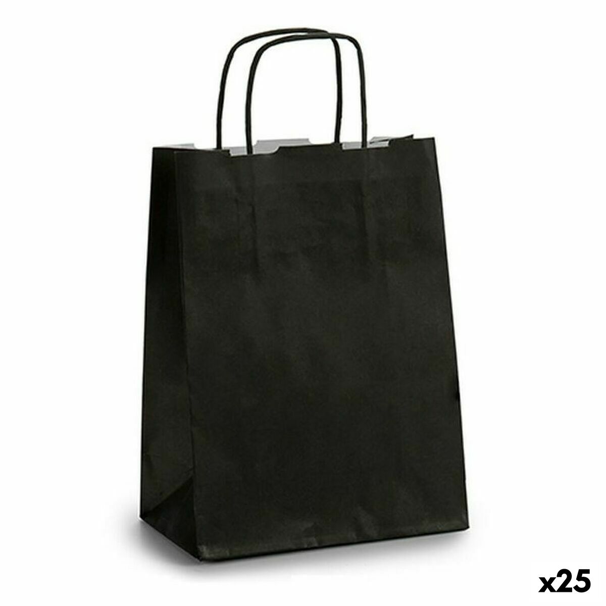 Bolsa de Papel Pincello Negro 18 x 8 x 31 cm 18 x 30 x 0,2 cm (25 Unidades)