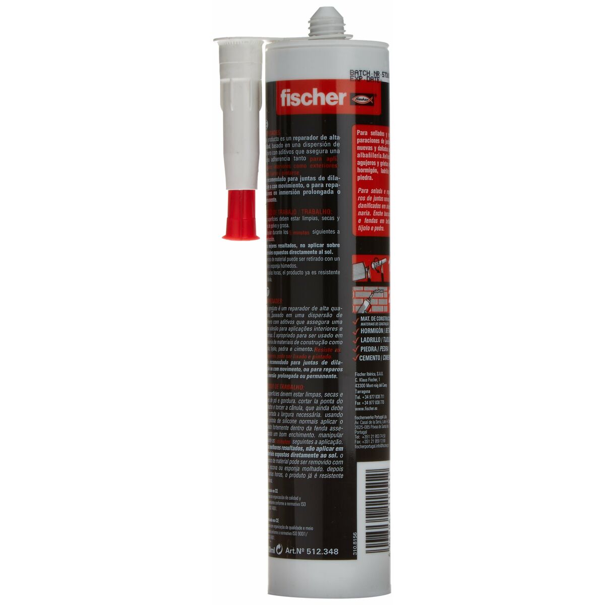 Sellador/Adhesivo Fischer 512348 Cemento Gris oscuro 310 ml