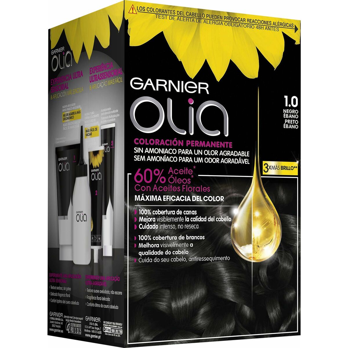 Tinte sin Amoniaco Olia Garnier 3600541234321 Ébano Negro