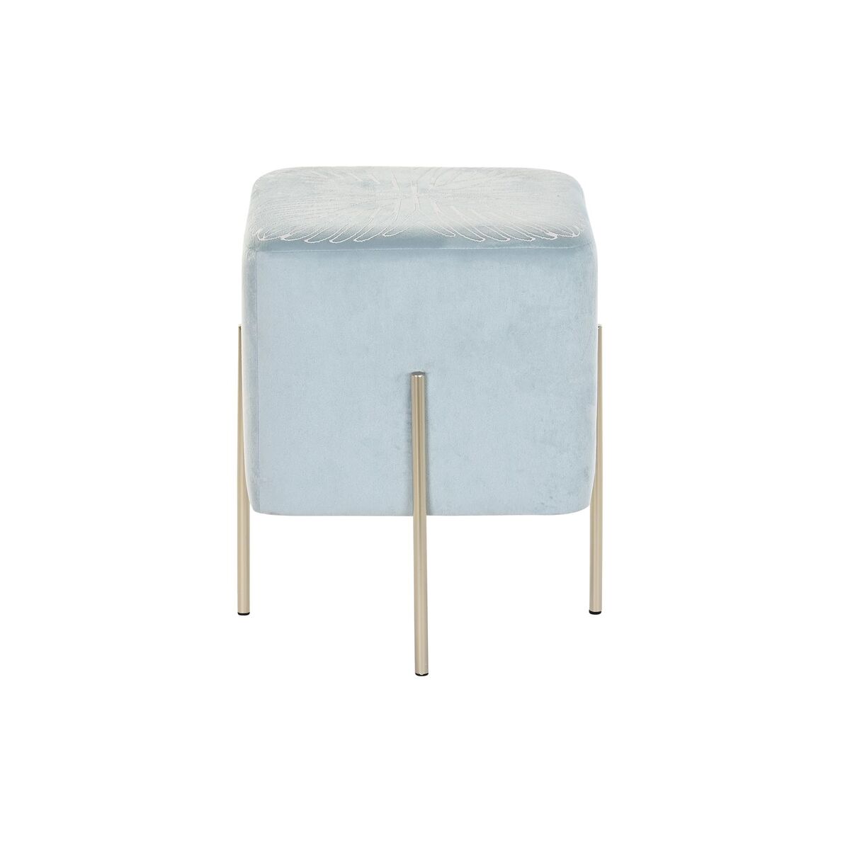 Reposapiés DKD Home Decor Dorado Metal Azul cielo (34 x 34 x 40 cm)