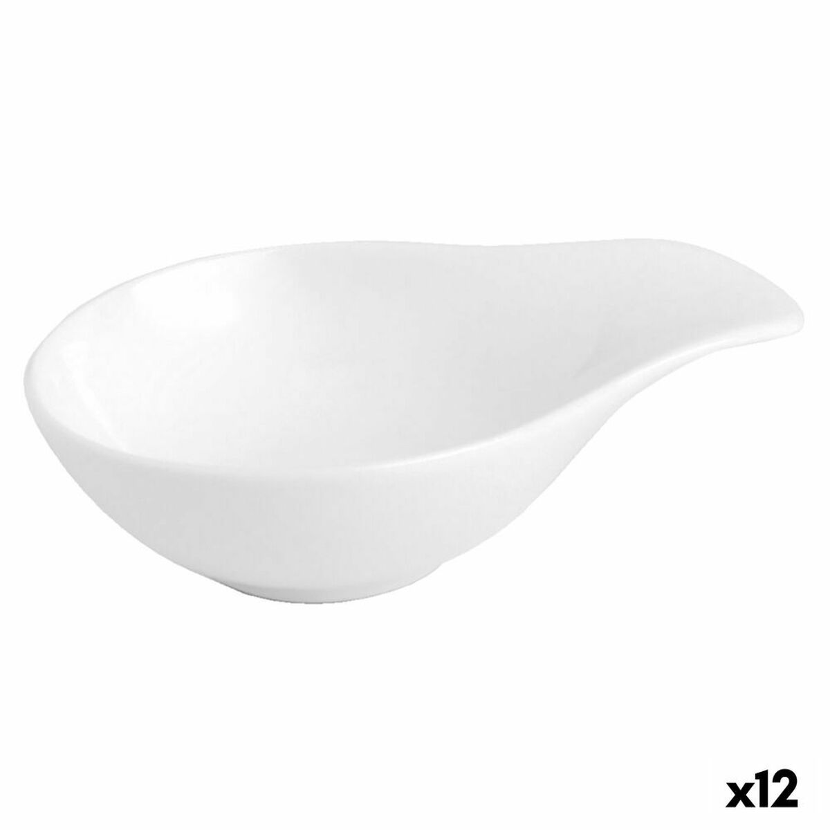 Set de Degustación Quid Chef Blanco Cerámica 11 x 8 cm (12 Unidades)
