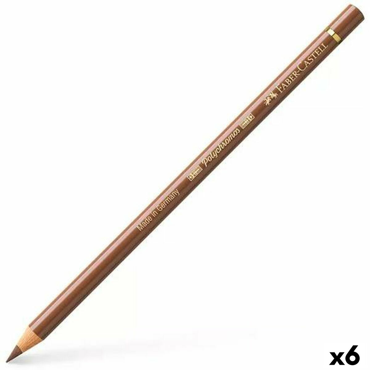 Lápices de colores Faber-Castell Polychromos Marrón 6 Piezas
