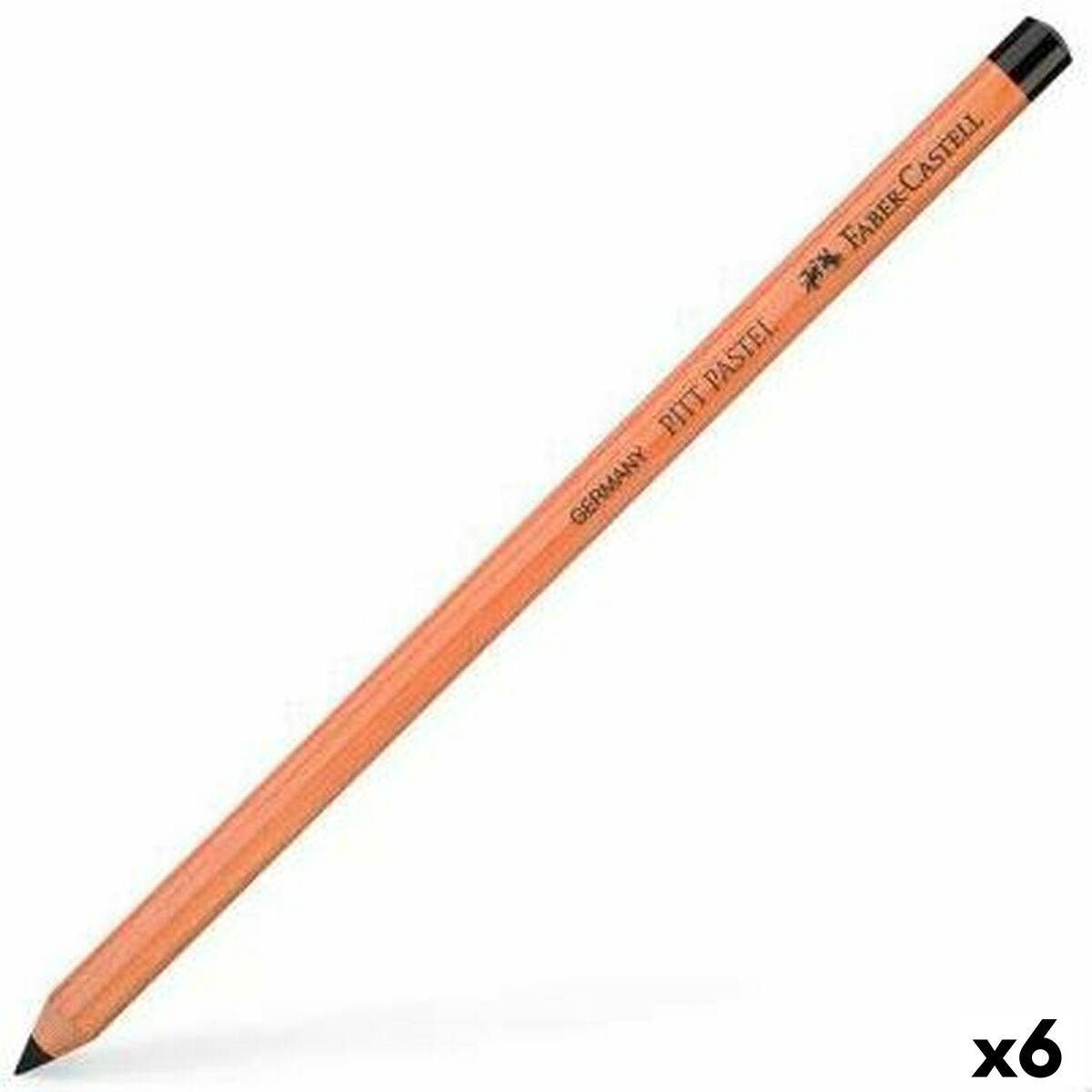 Lápices de colores Faber-Castell Pitt Pastell Negro 6 Piezas