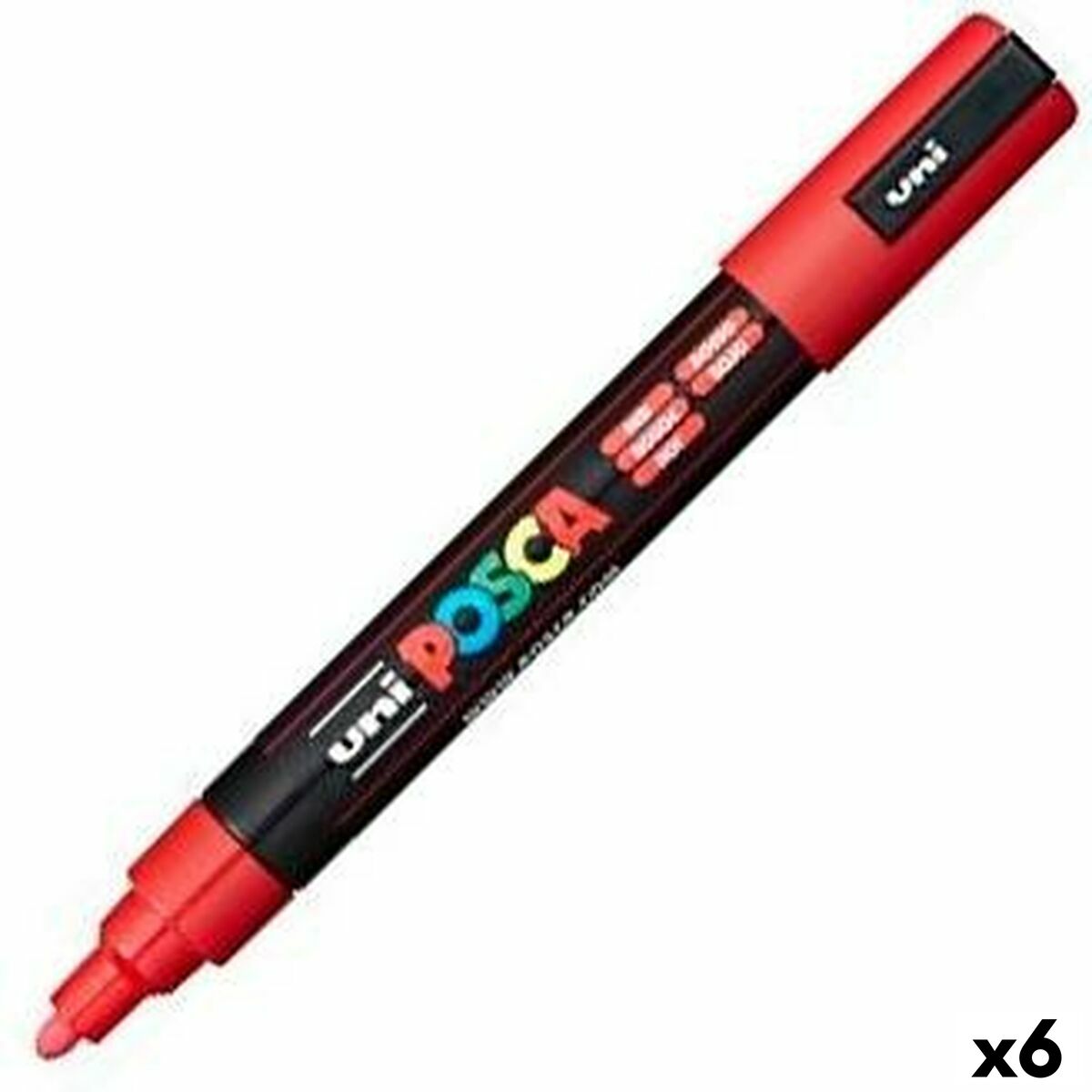 Rotuladores POSCA PC-5M Rojo (6 Unidades)