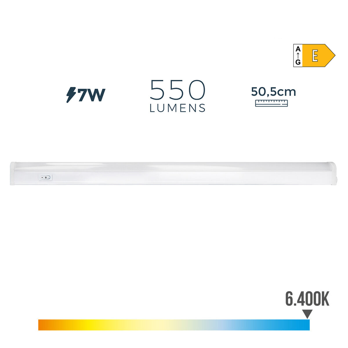 Tubo LED EDM 31685 Blanco A E 7 W 600 lm 3,6 x 50,5 x 3 cm 50,5 x 2,2 x 3,5 cm (6500 K) (6400 K)
