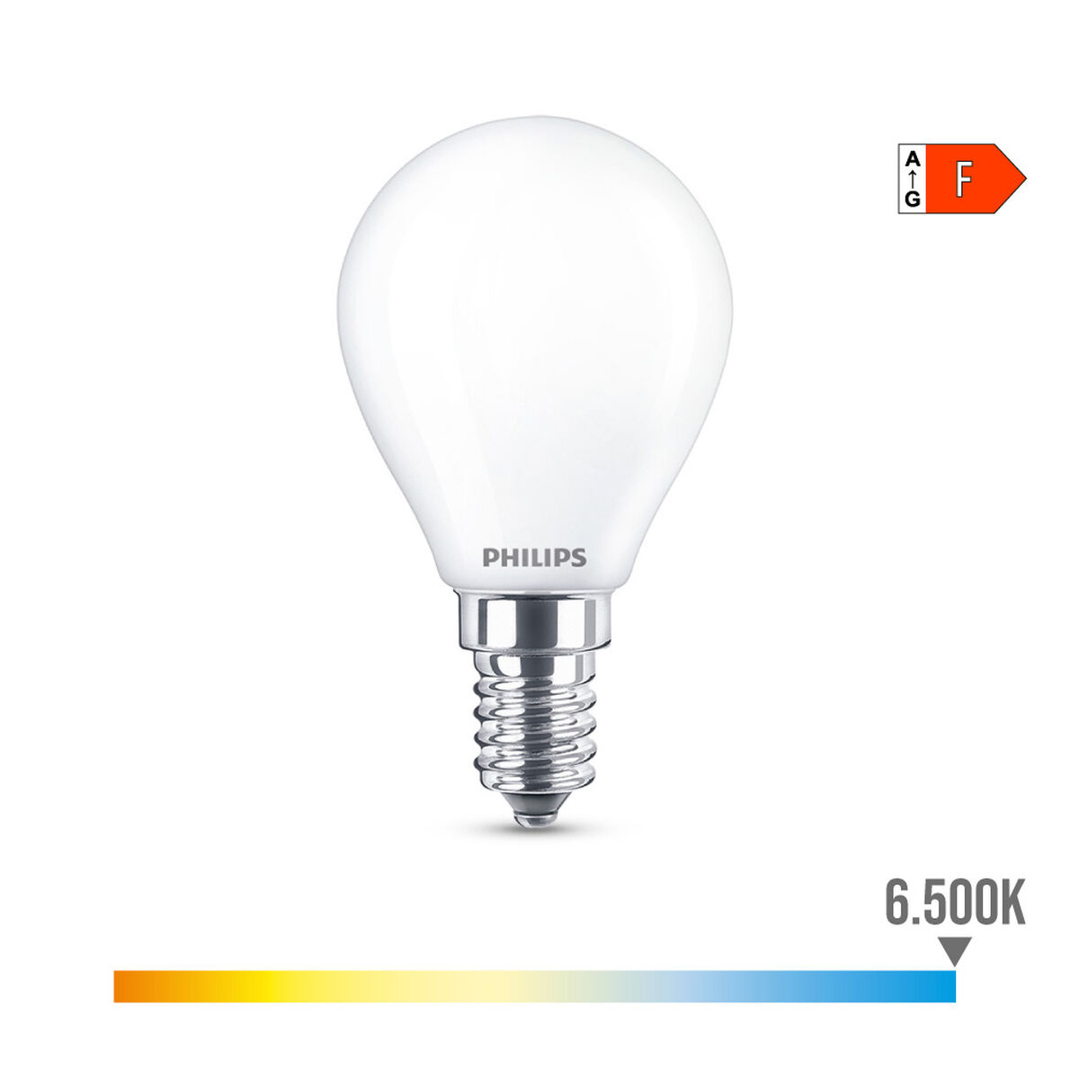 Bombilla LED Philips F 4,3 W E14 470 lm 4,5 x 8,2 cm (6500 K)