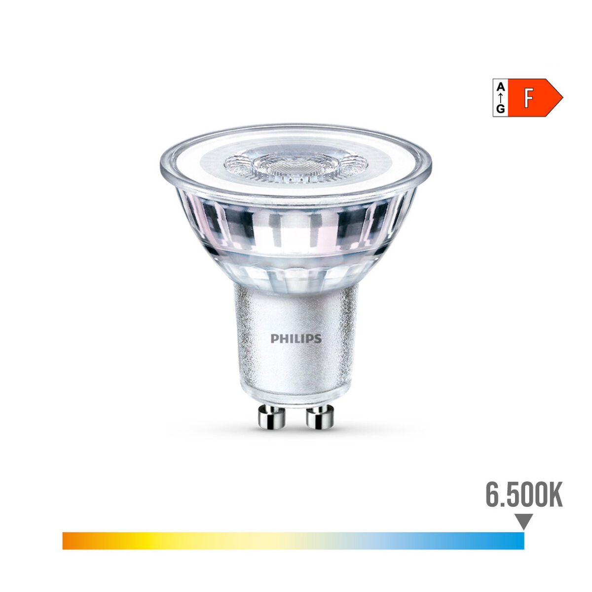 Bombilla LED Dicroica Philips F 4,6 W 50 W GU10 390 lm 5 x 5,4 cm (6500 K)