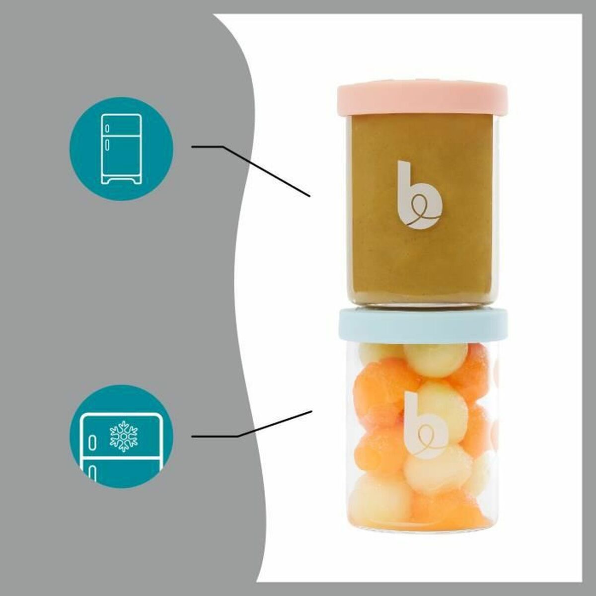 Set de Recipientes para Comida de Bebé Badabulle