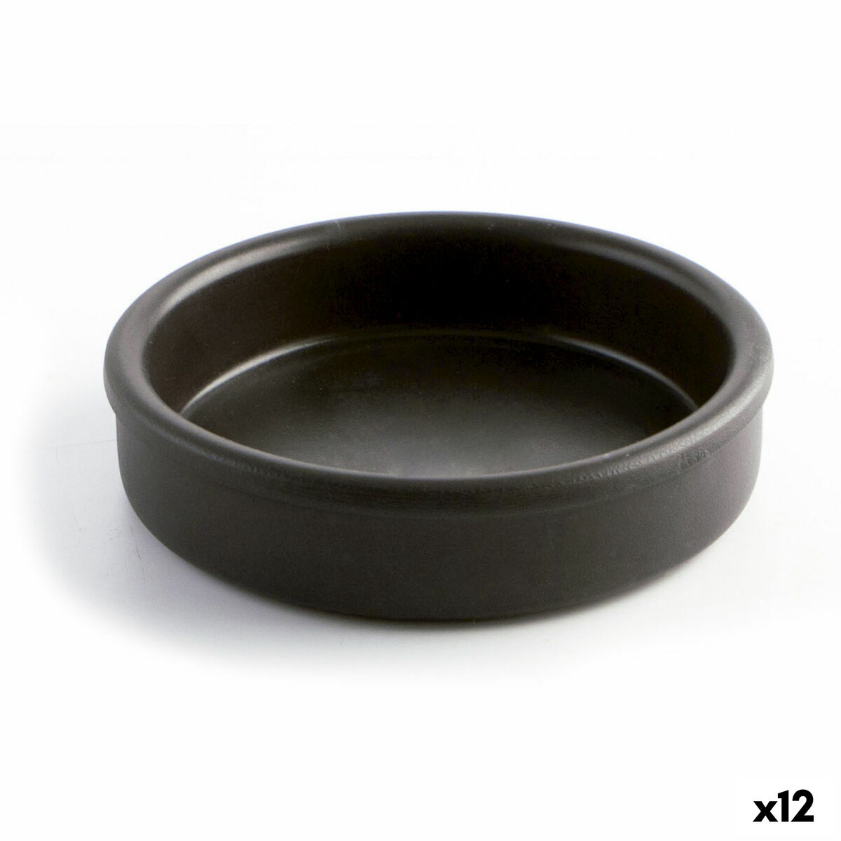 Cazuela Quid Barro Lux Negro Cerámica Ø 18 cm (12 Unidades)