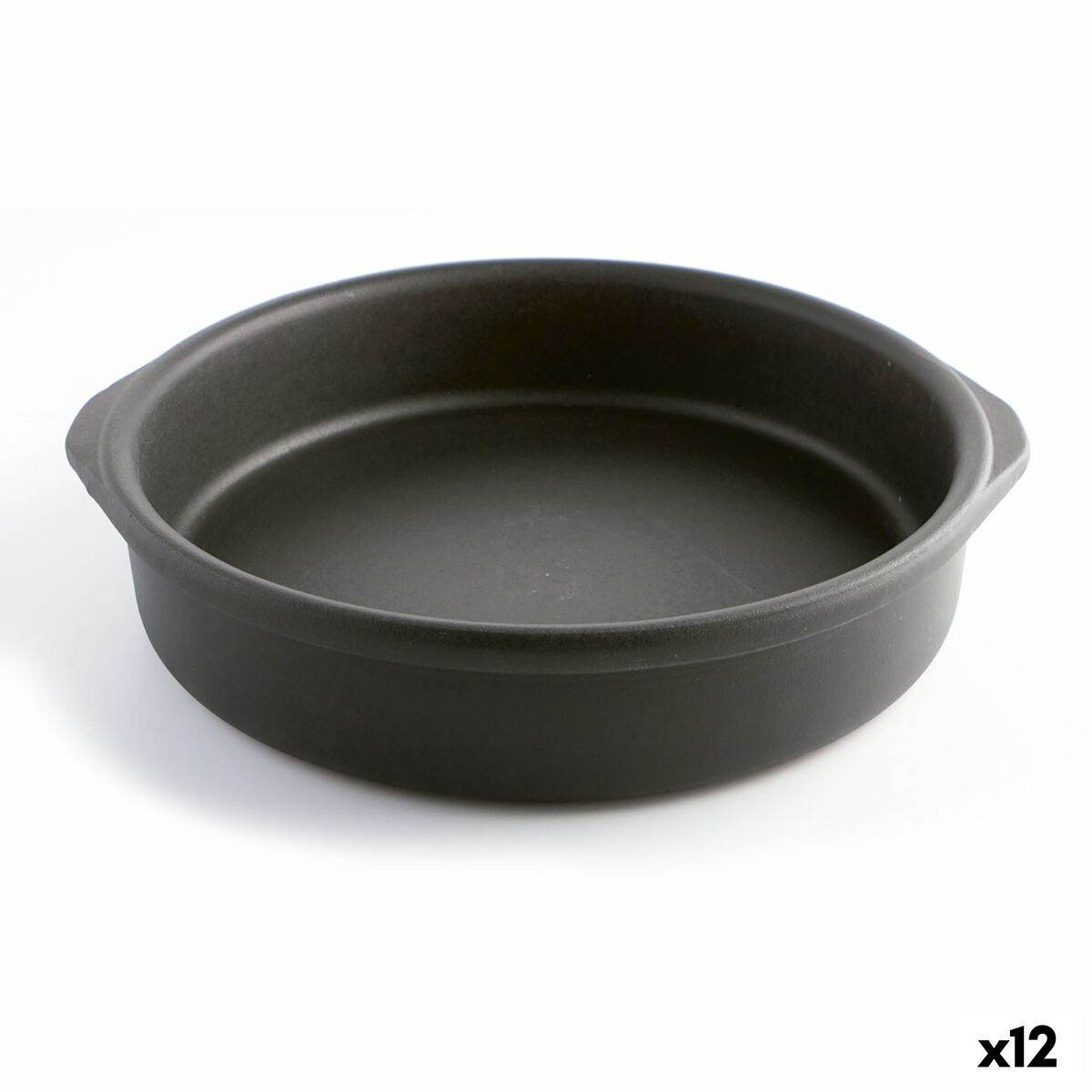 Cazuela Quid Barro Lux Negro Cerámica Ø 22 cm (12 Unidades)