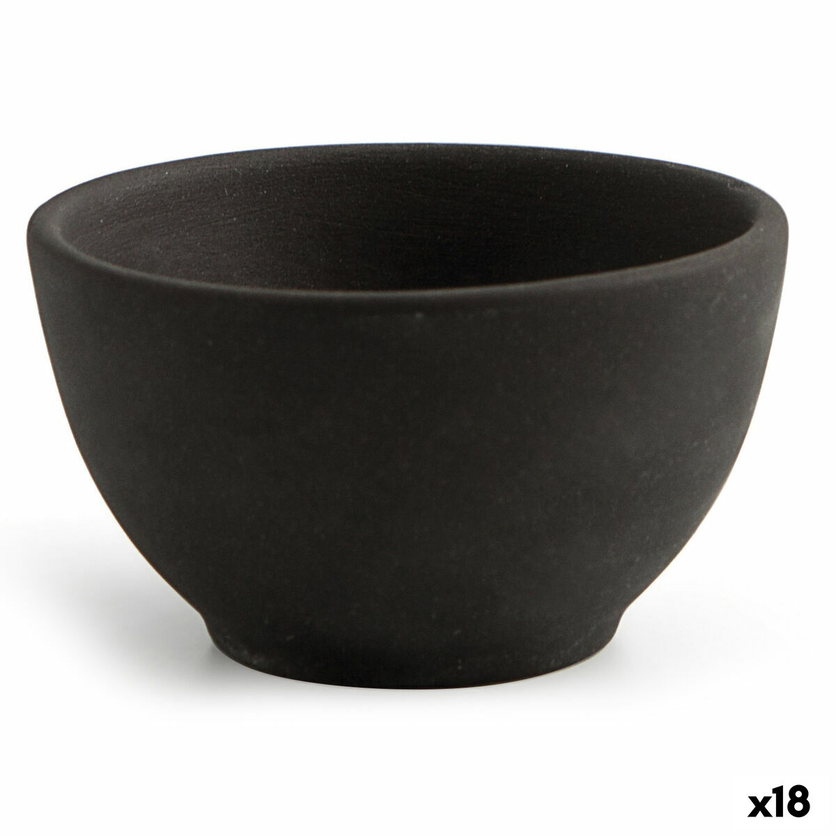 Bol para Aperitivos Quid Mineral Gres Negro Cerámica 9 x 5 cm (18 Unidades)