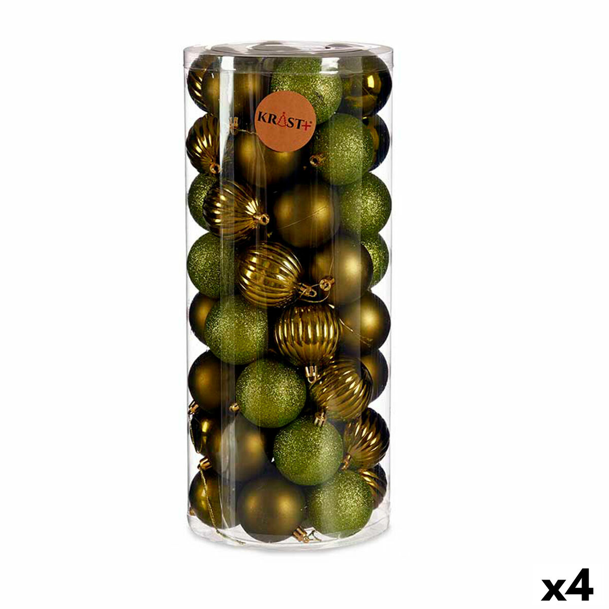 Set de Bolas de Navidad Krist+ Verde Plástico (4 Unidades)