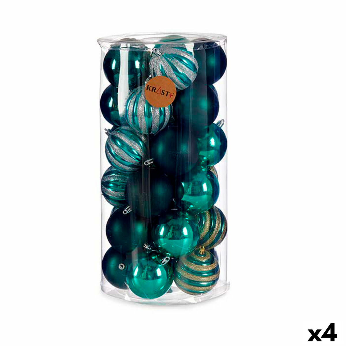 Set de Bolas de Navidad Krist+ Azul PVC (4 Unidades)