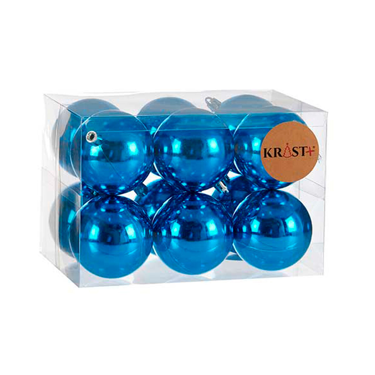 Set de Bolas de Navidad Krist+ Azul Plástico Ø 7 cm (12 Unidades)
