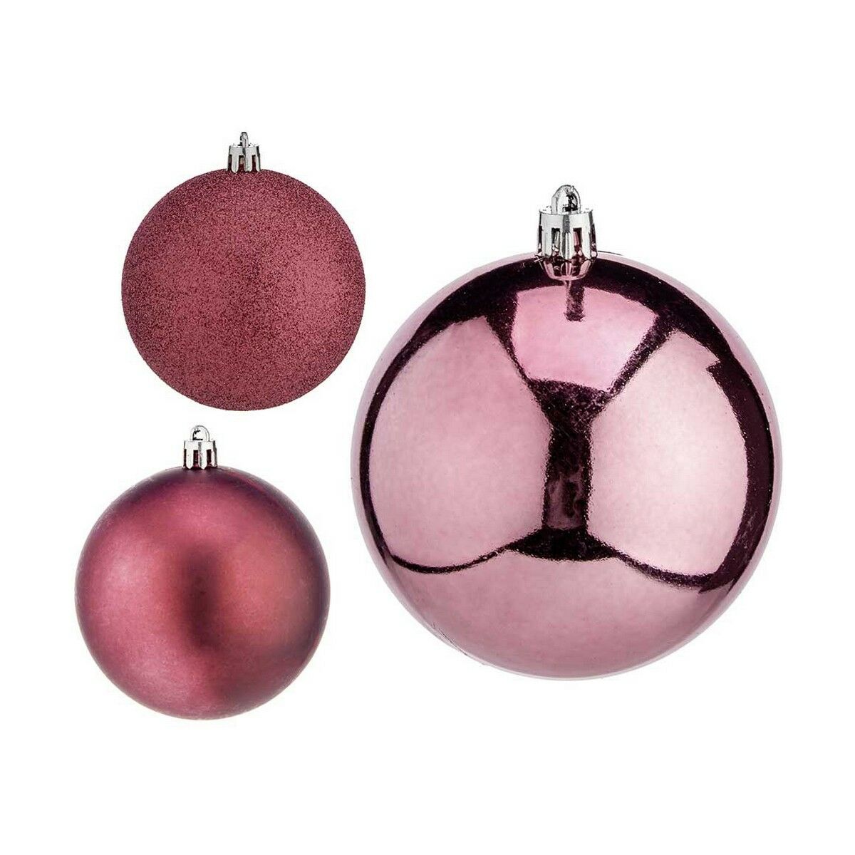 Set de Bolas de Navidad Krist+ Rosa Plástico (24 Unidades)