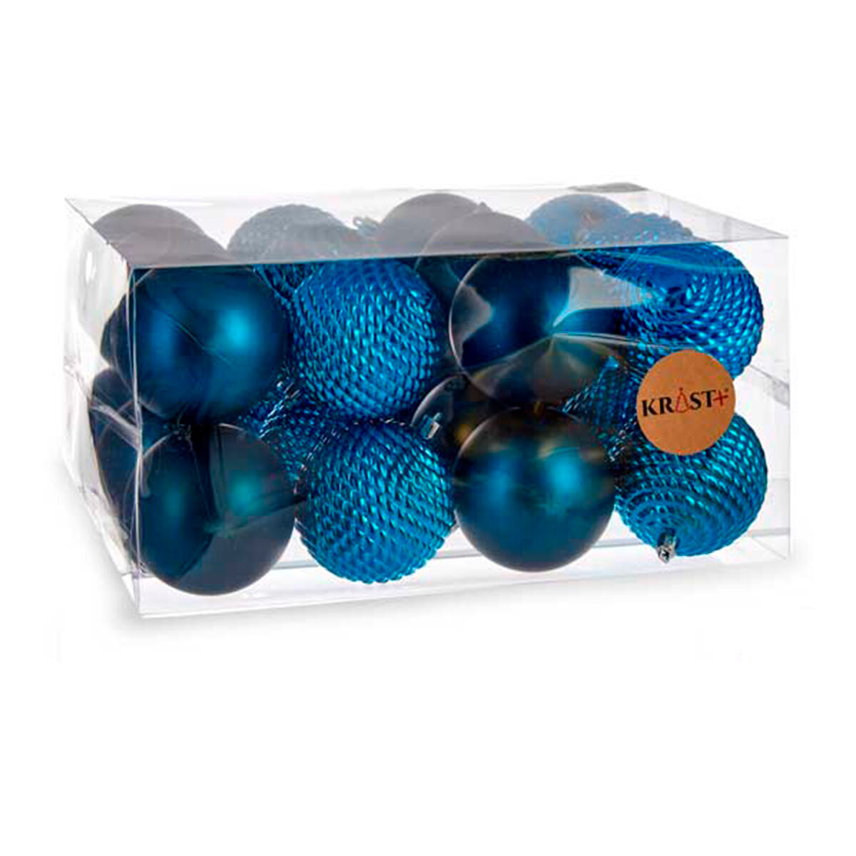 Set de Bolas de Navidad Krist+ Azul Plástico Ø 8 cm (6 Unidades)