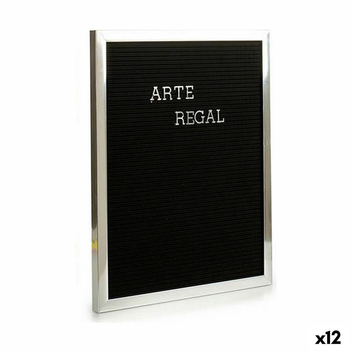 Cuadro Gift Decor Negro Plateado 2,5 x 50,5 x 40,5 cm Panel 144 Letras (12 Unidades)