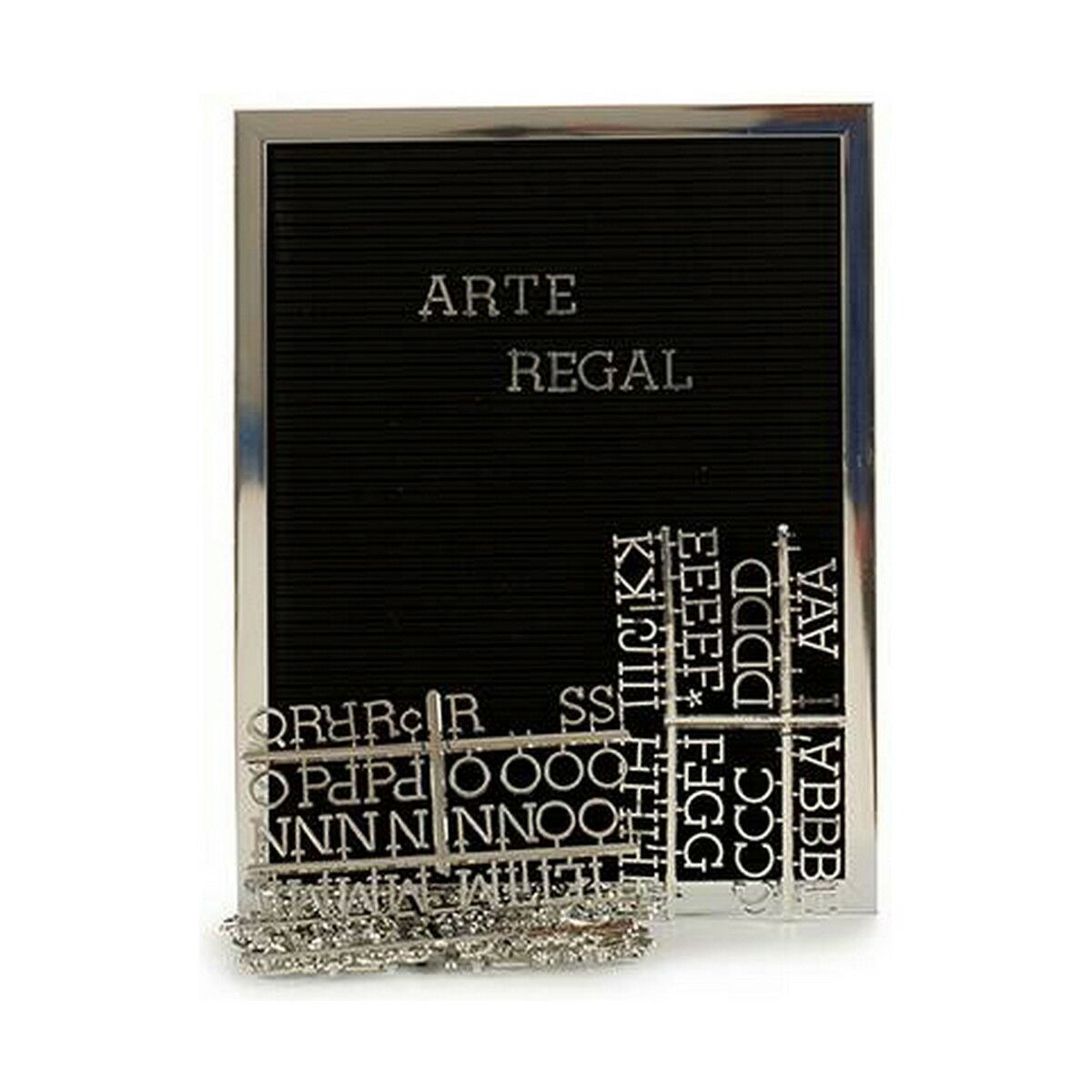 Cuadro Gift Decor Negro Plateado 2,5 x 50,5 x 40,5 cm Panel 144 Letras (12 Unidades)