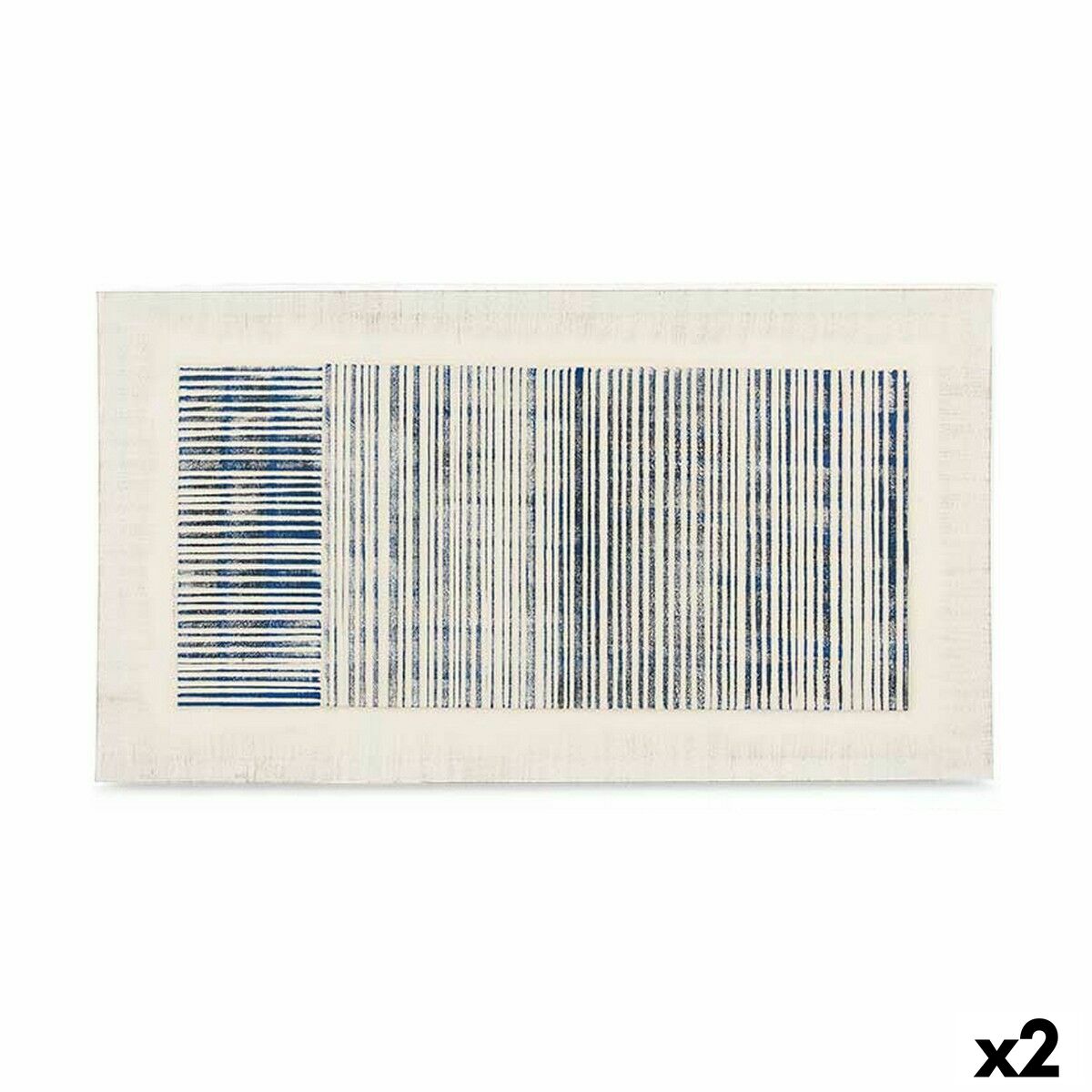 Lienzo Gift Decor Azul Blanco Rayas Con relieve 110 x 60 x 2,5 cm (2 Unidades)