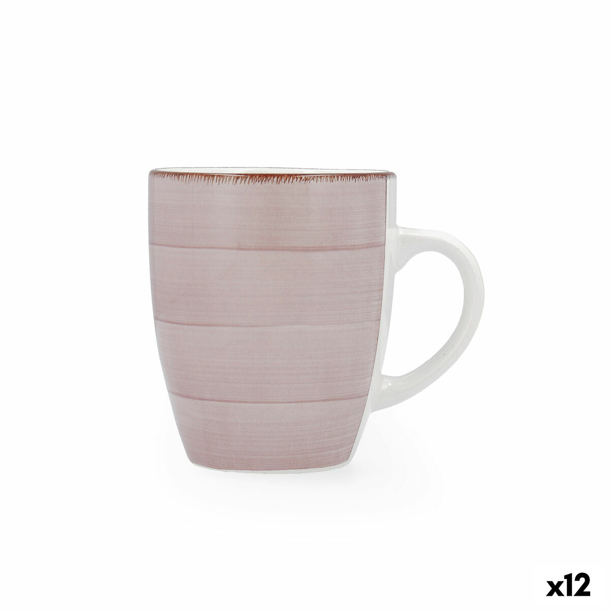 Taza Quid Vita Morning Cerámica Rosa 350 ml (12 Unidades)