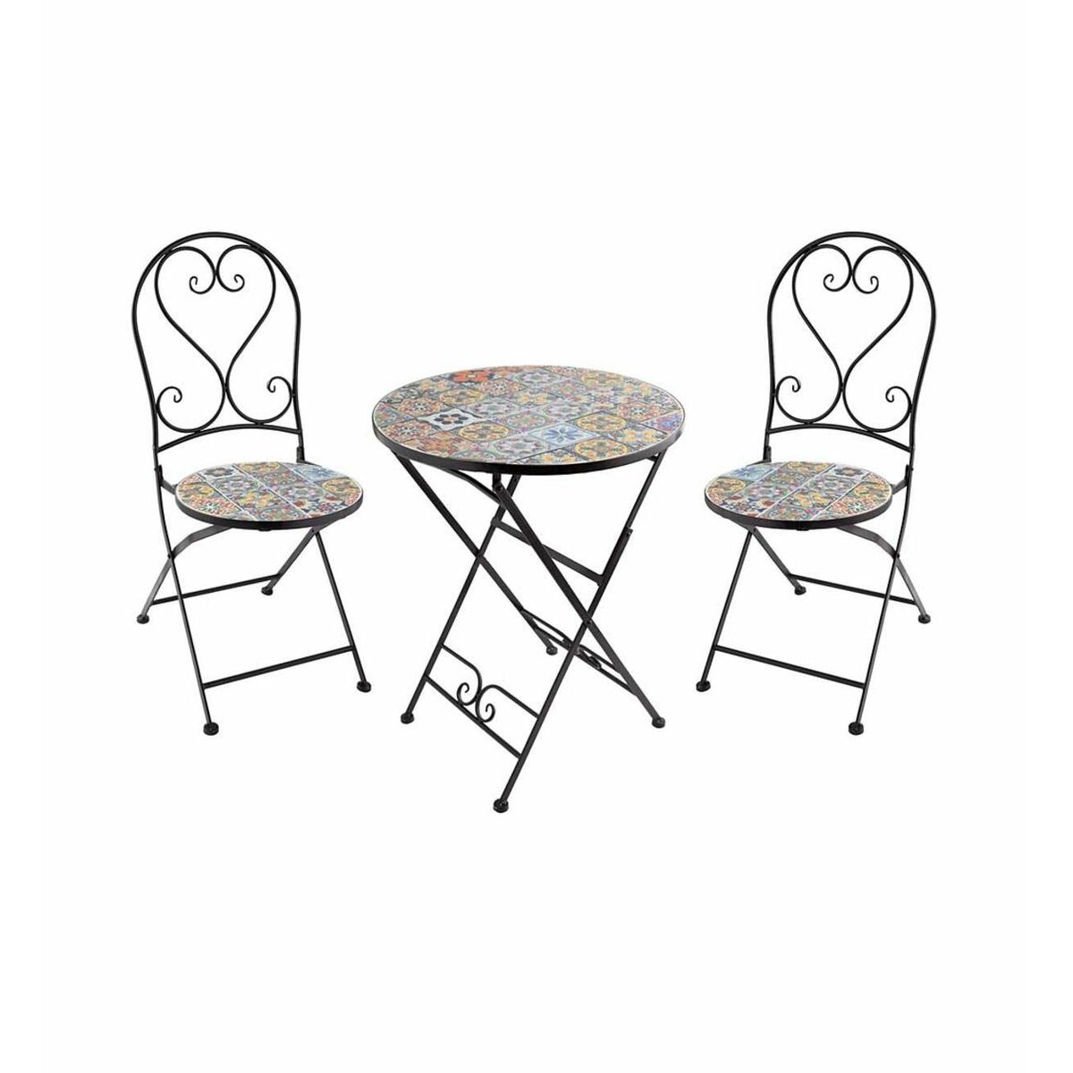 Silla de Jardín Praha Negro Exterior Hierro (39 x 47 x 94 cm)