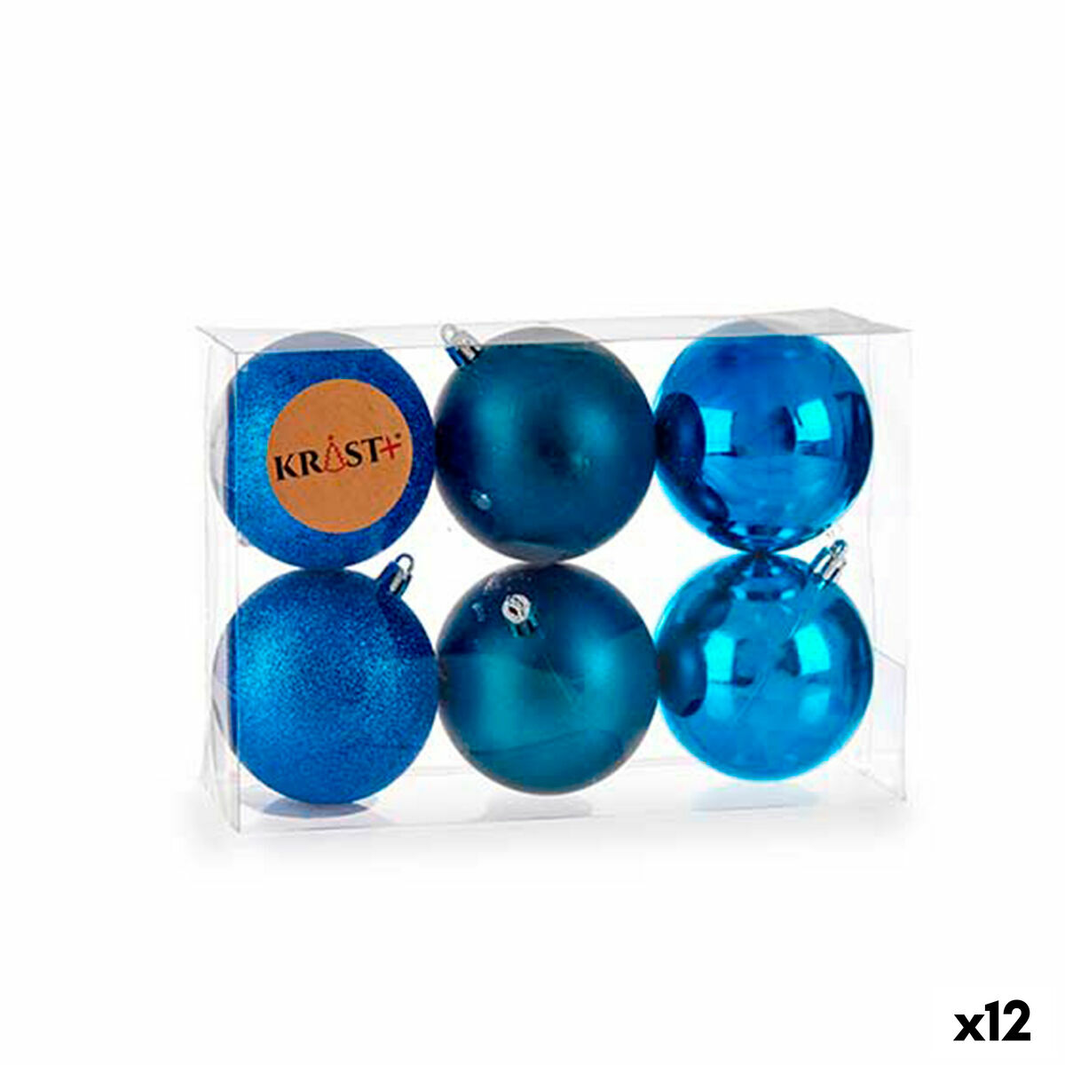 Set de Bolas de Navidad Krist+ Azul Plástico (12 Unidades)