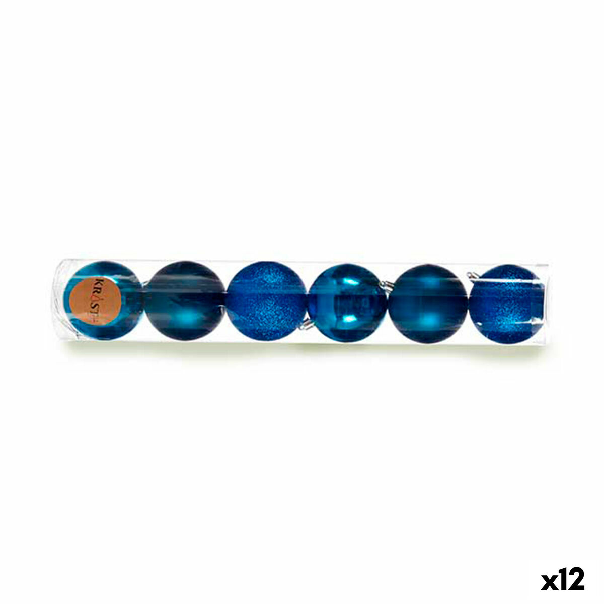 Set de Bolas de Navidad Krist+ Azul Plástico (12 Unidades)