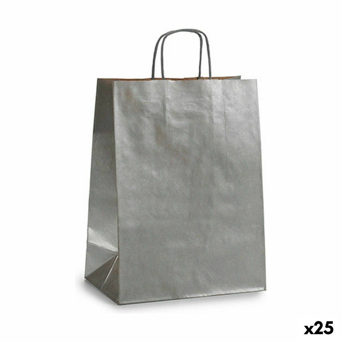 Bolsa de Papel Pincello Plateado Plata 24 x 12 x 40 cm 24 x 40 x 0,2 cm (25 Unidades)