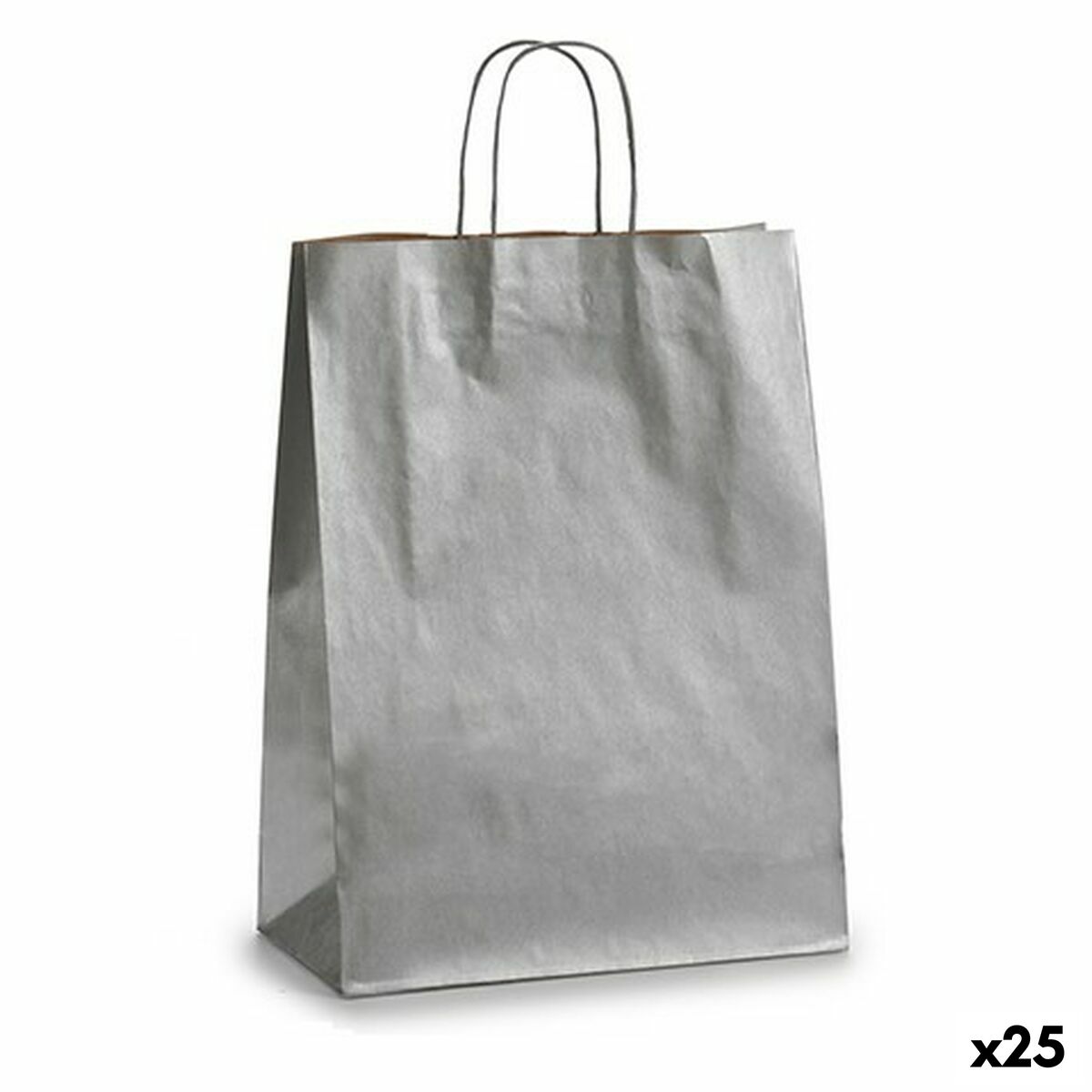 Bolsa de Papel Pincello Plateado Plata 12 x 52 x 32 cm (25 Unidades)