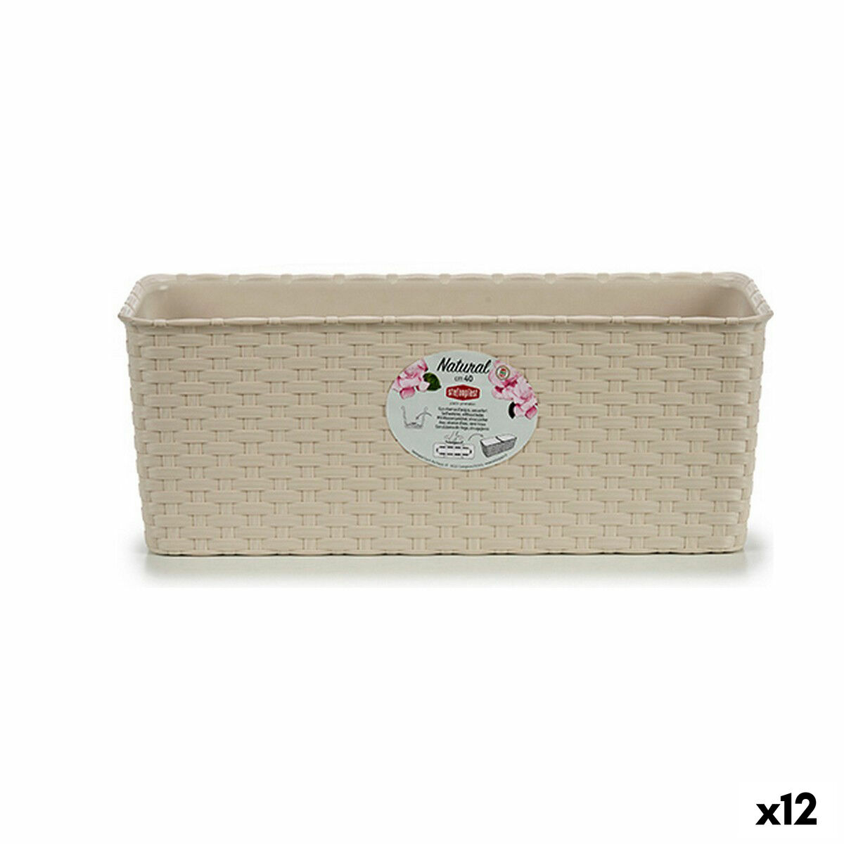 Jardinera Stefanplast Beige Plástico 15,5 x 13,5 x 38,5 cm (12 Unidades)