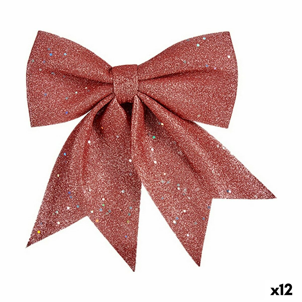 Adorno Navideño Krist+ Rosa Poliestireno Plástico Lazo 20,5 x 3 x 25,5 cm (12 Unidades)