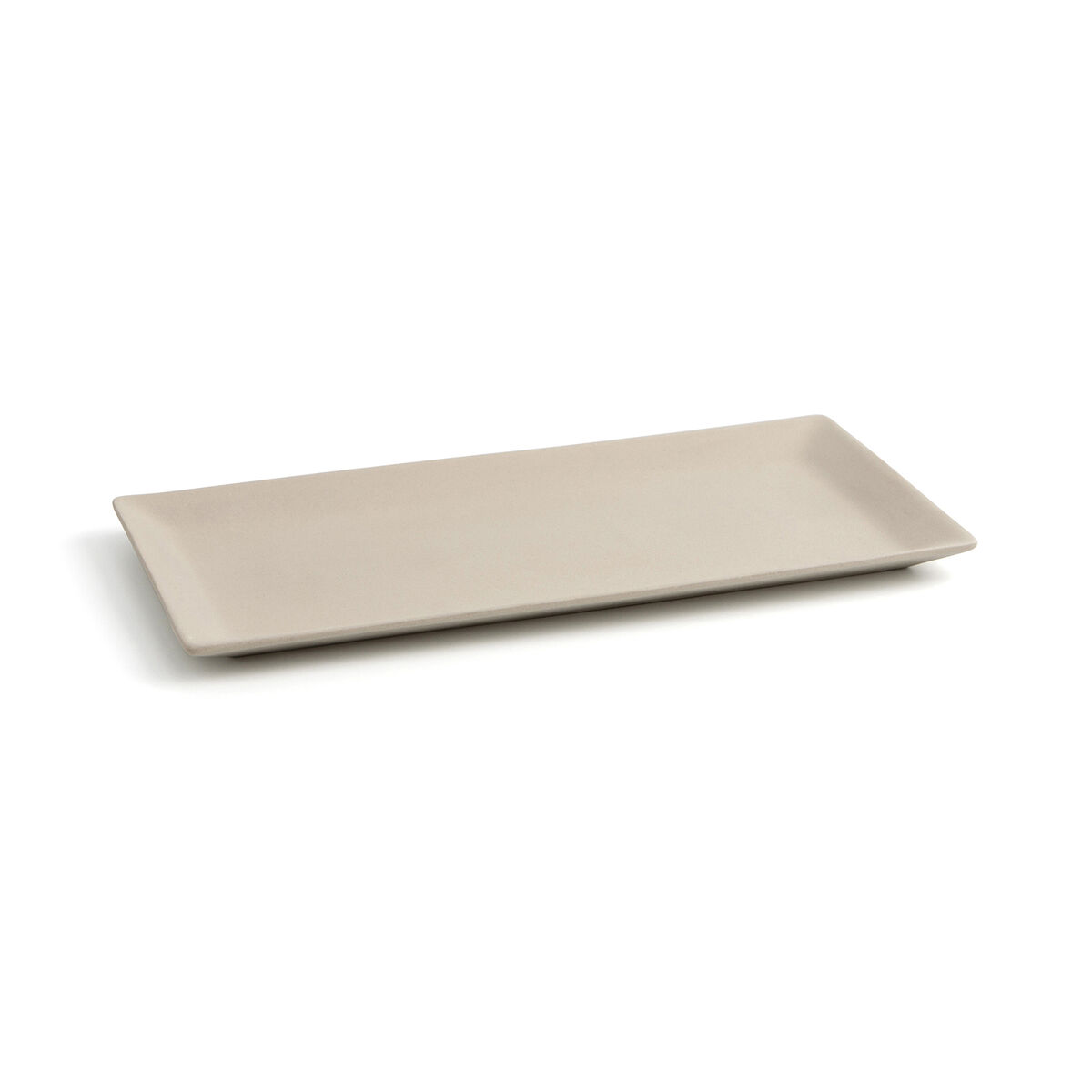 Bandeja de Aperitivos Quid Mineral Gres Beige Cerámica 15 x 30 cm (8 Unidades)
