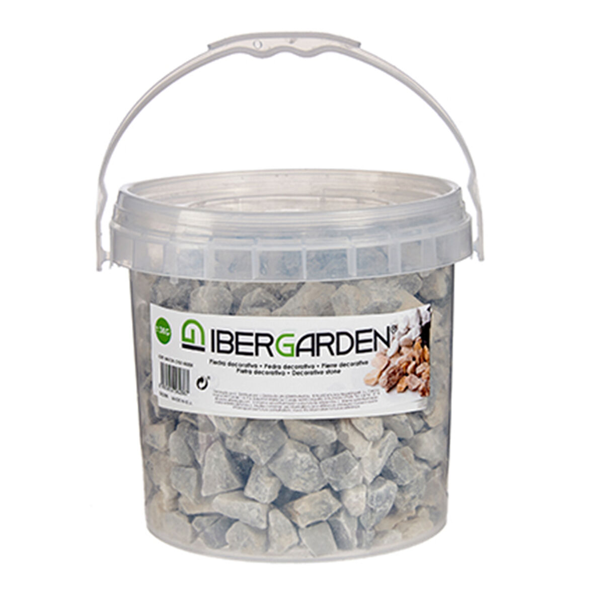 Piedras Decorativas Ibergarden Gris claro 3 Kg (4 Unidades)