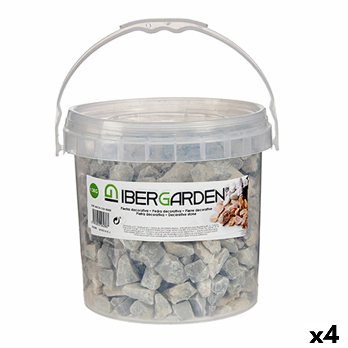 Piedras Decorativas Ibergarden Gris claro 3 Kg (4 Unidades)