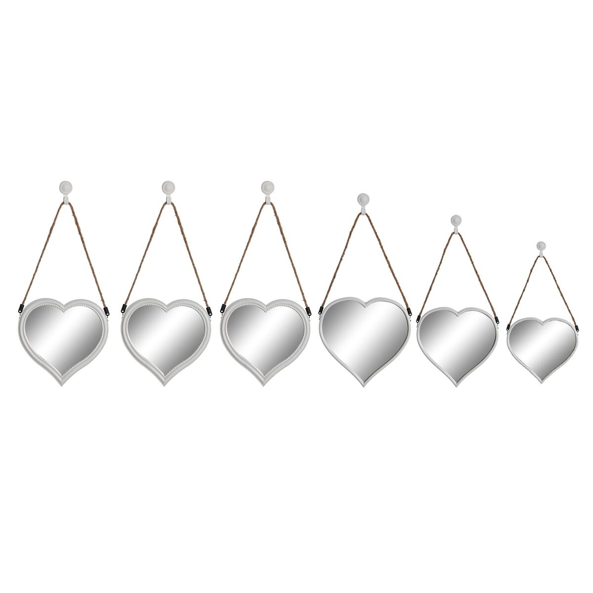 Juego de Espejos DKD Home Decor Scandi Cristal Blanco Polipropileno (26 x 3 x 26 cm) (2 Unidades)