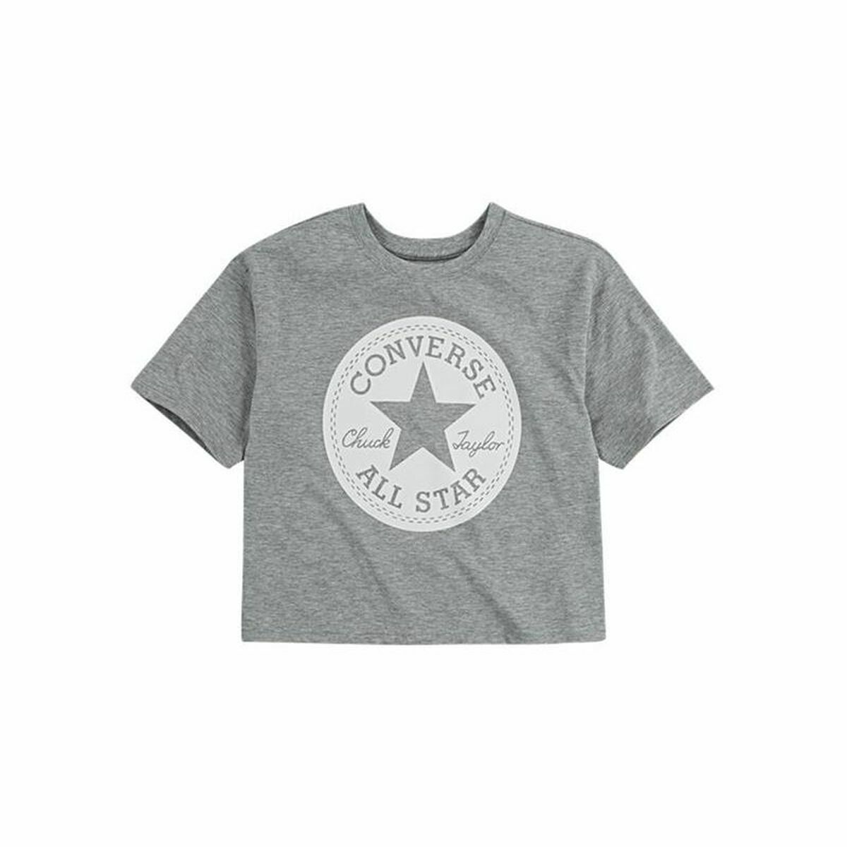 Camiseta de Manga Corta Converse  Chuck Patch Boxy Gris
